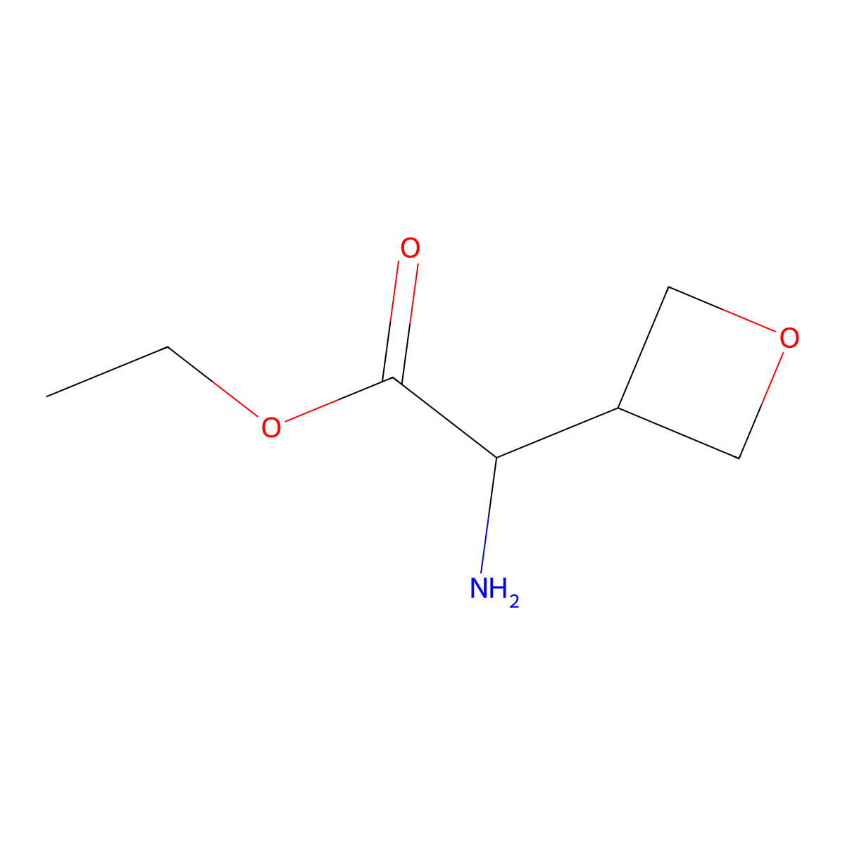 Ethyl 2-amino-2-(oxetan-3-yl)acetate molecular structure, CAS 1564634-28-1