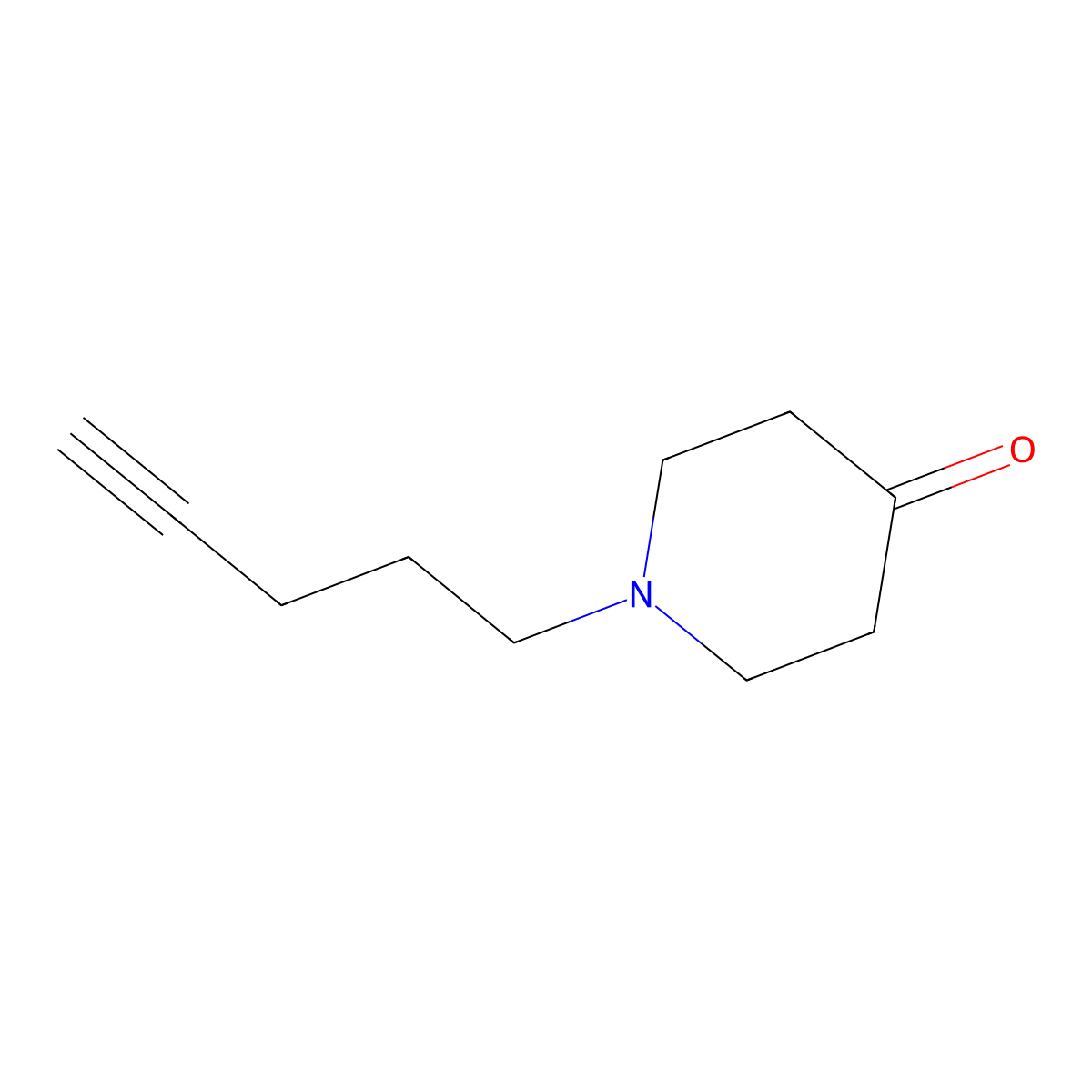 1-(Pent-4-yn-1-yl)piperidin-4-one molecular structure, CAS 1564636-51-6