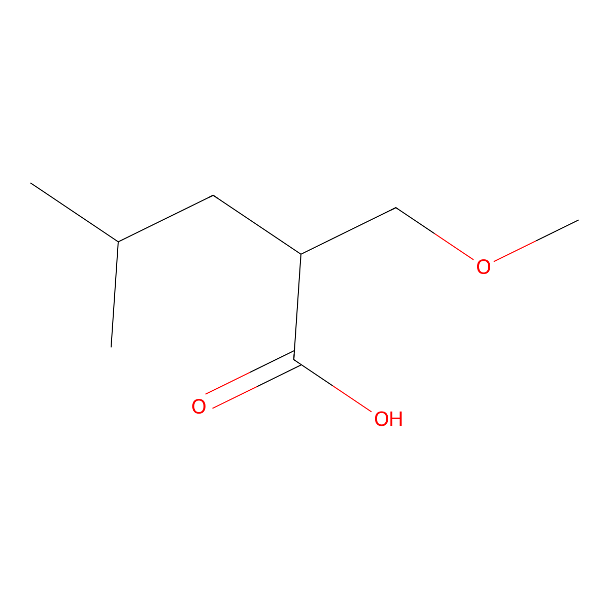 2-(Methoxymethyl)-4-methylpentanoic acid molecular structure, CAS 1564637-92-8