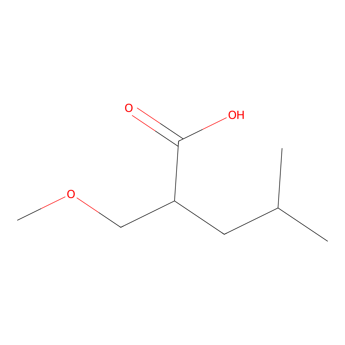 2-(Methoxymethyl)-4-methylpentanoic acid molecular structure, CAS 1564637-92-8