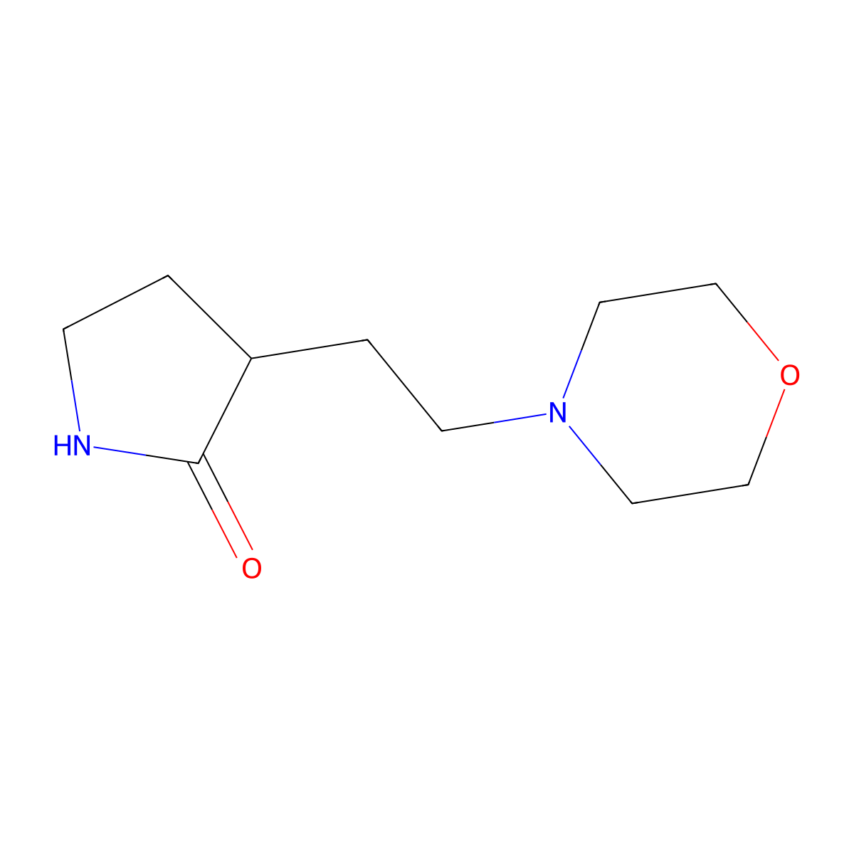 3-(2-Morpholinoethyl)pyrrolidin-2-one molecular structure, CAS 1564637-94-0