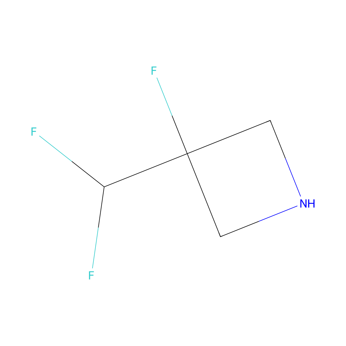 3-(Difluoromethyl)-3-fluoroazetidine molecular structure, CAS 1564644-69-4