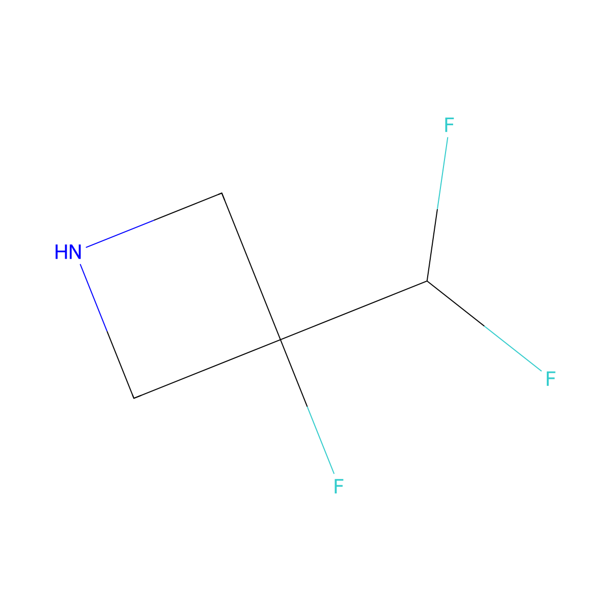 3-(Difluoromethyl)-3-fluoroazetidine molecular structure, CAS 1564644-69-4