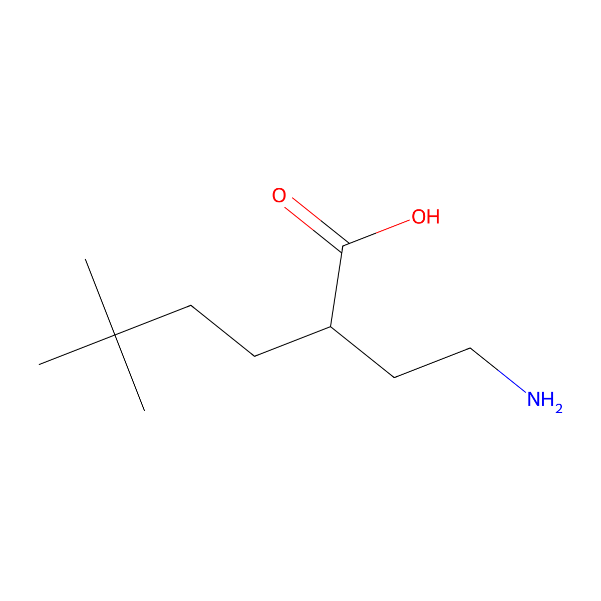 2-(2-Aminoethyl)-5,5-dimethylhexanoic acid molecular structure, CAS 1564644-86-5