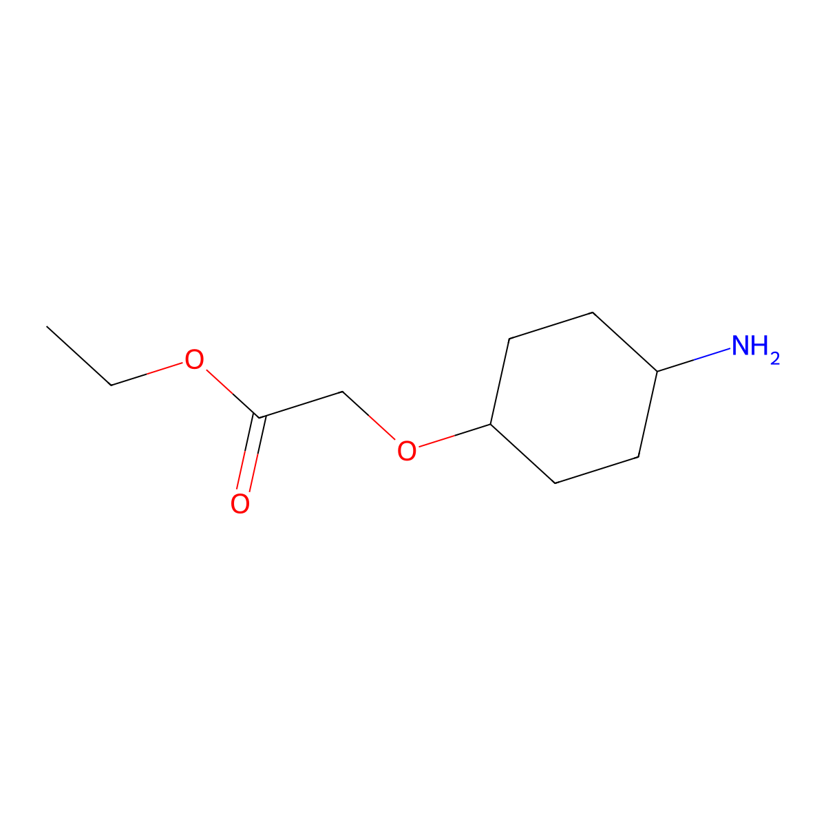Ethyl 2-((4-aminocyclohexyl)oxy)acetate molecular structure, CAS 1564649-71-3