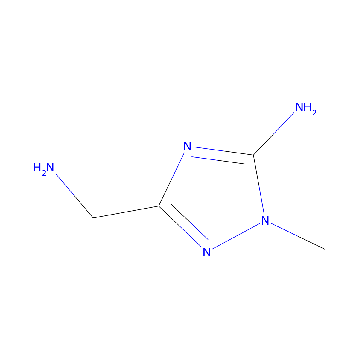 3-(aminomethyl)-1-methyl-1H-1,2,4-triazol-5-amine molecular structure, CAS 1564652-20-5