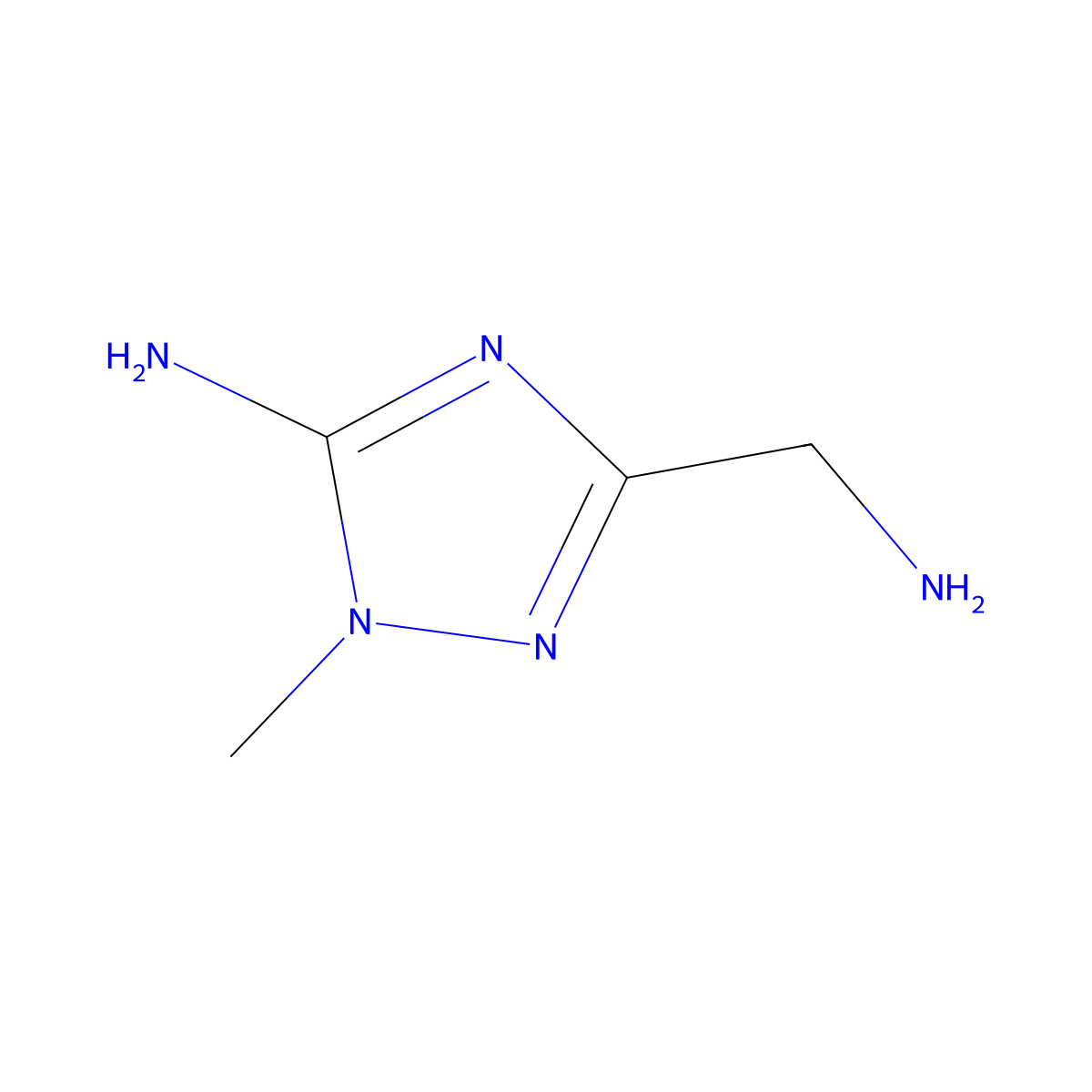 3-(aminomethyl)-1-methyl-1H-1,2,4-triazol-5-amine molecular structure, CAS 1564652-20-5