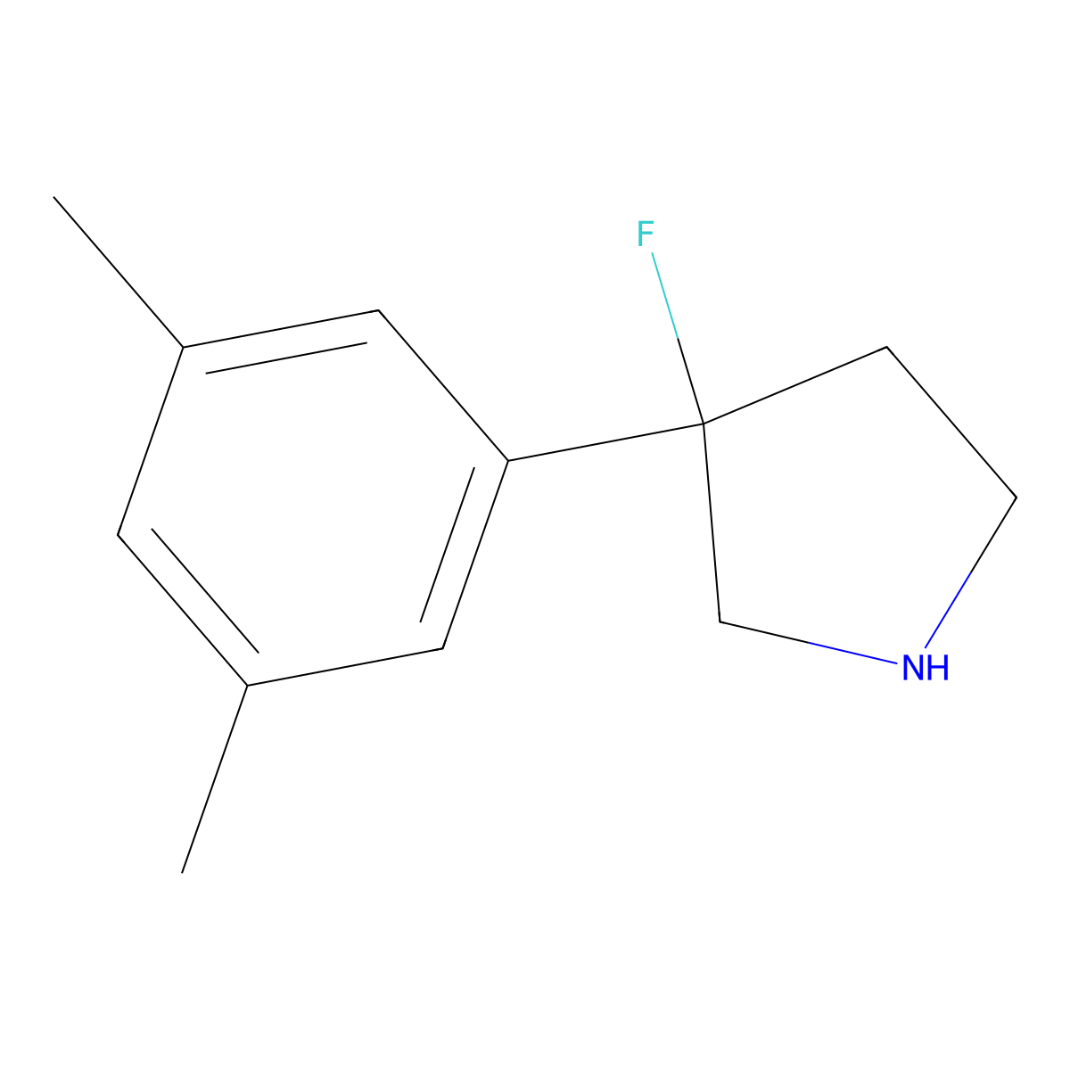 3-(3,5-Dimethylphenyl)-3-fluoropyrrolidine molecular structure, CAS 1564653-82-2