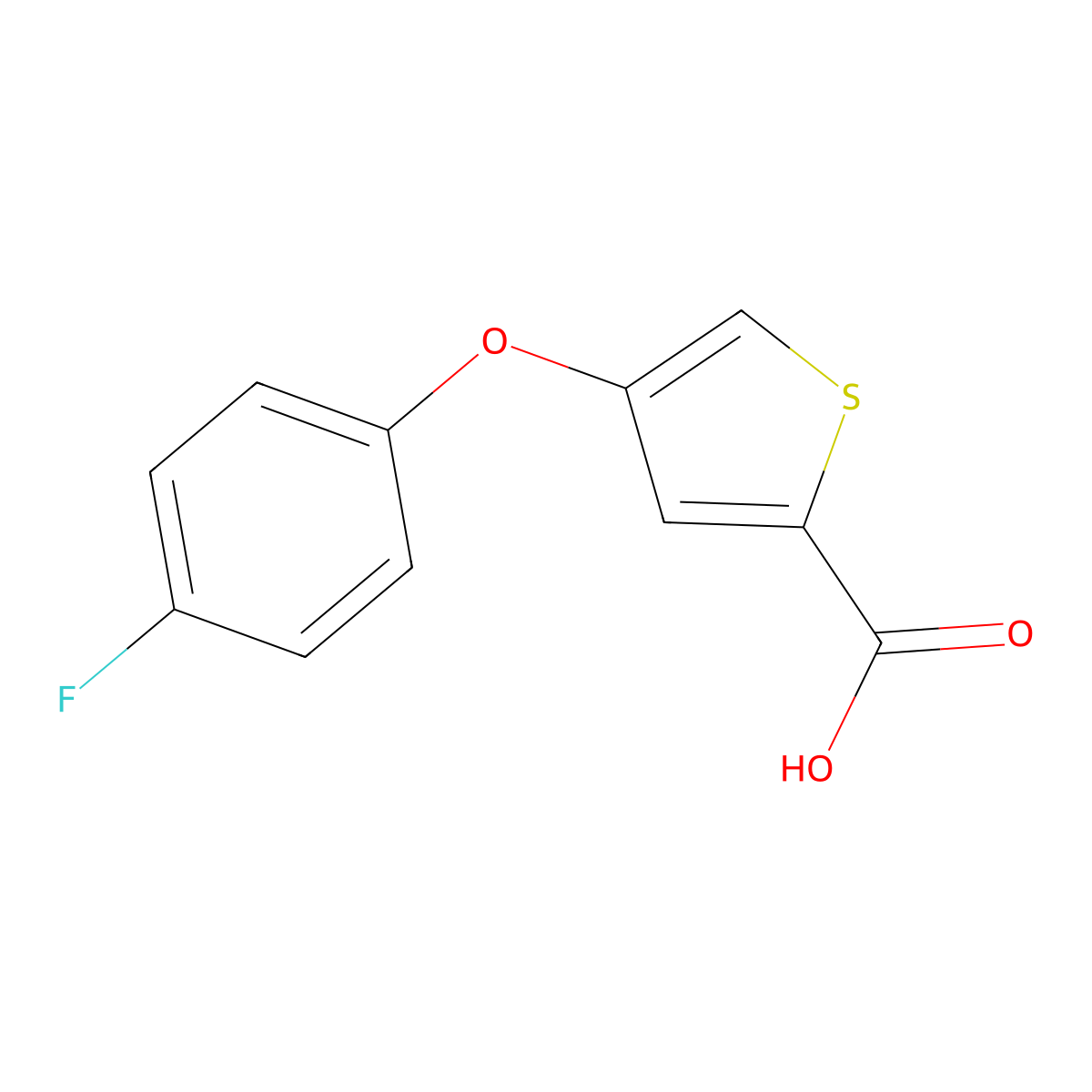 4-(4-Fluorophenoxy)thiophene-2-carboxylic acid molecular structure, CAS 1564655-42-0