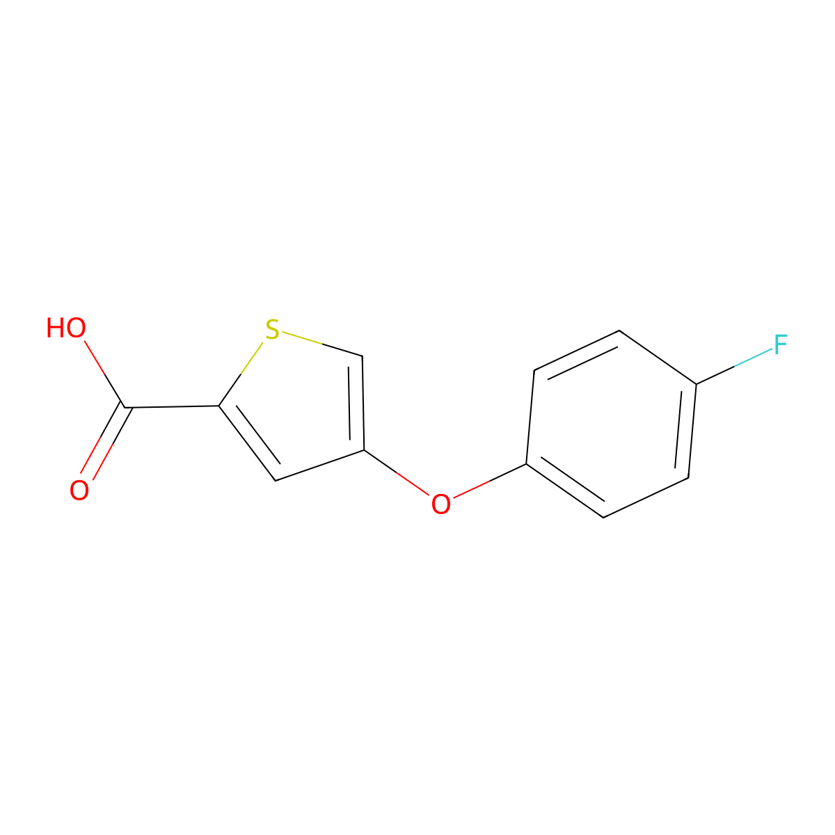 4-(4-Fluorophenoxy)thiophene-2-carboxylic acid molecular structure, CAS 1564655-42-0