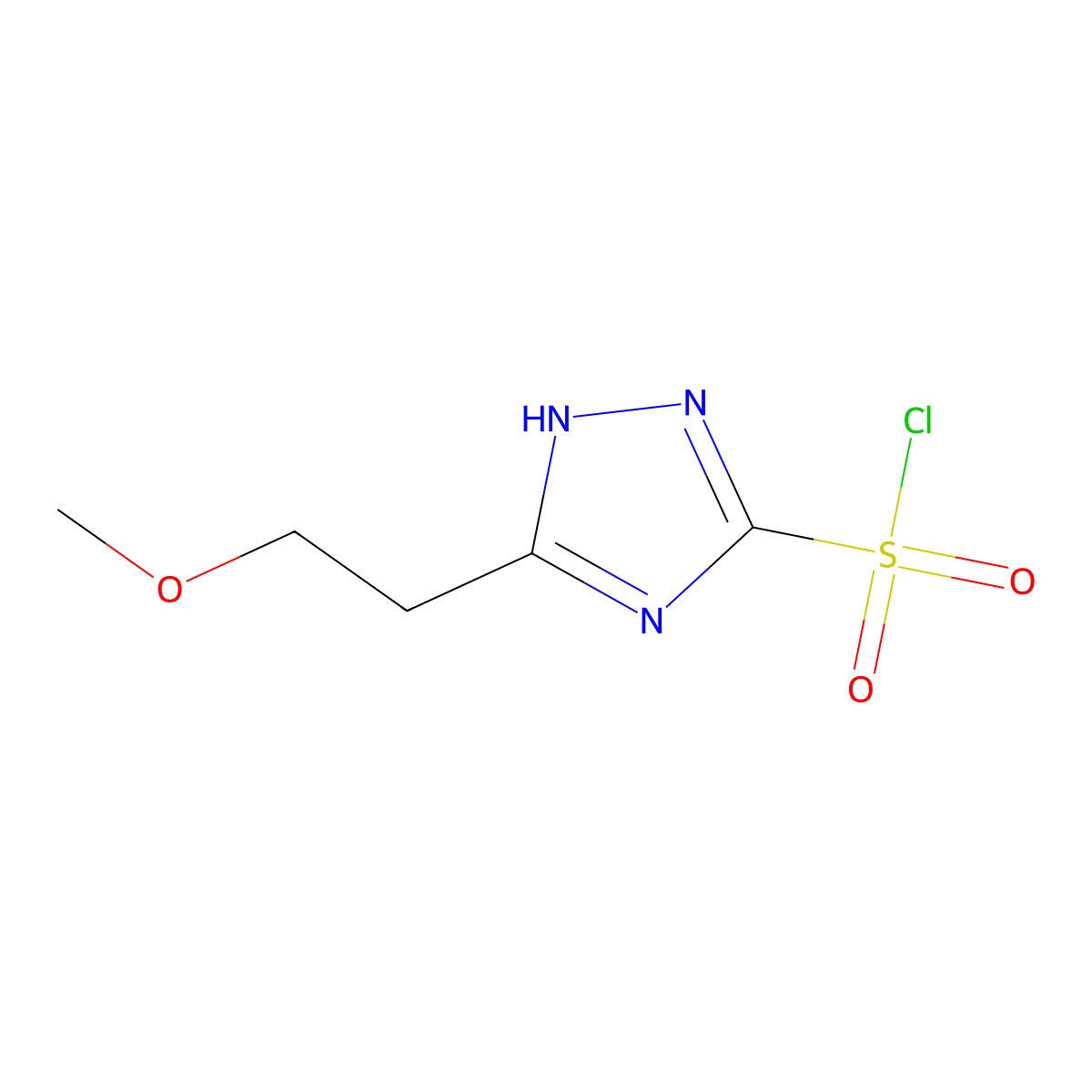 5-(2-methoxyethyl)-4H-1,2,4-triazole-3-sulfonyl chloride molecular structure, CAS 1564658-91-8