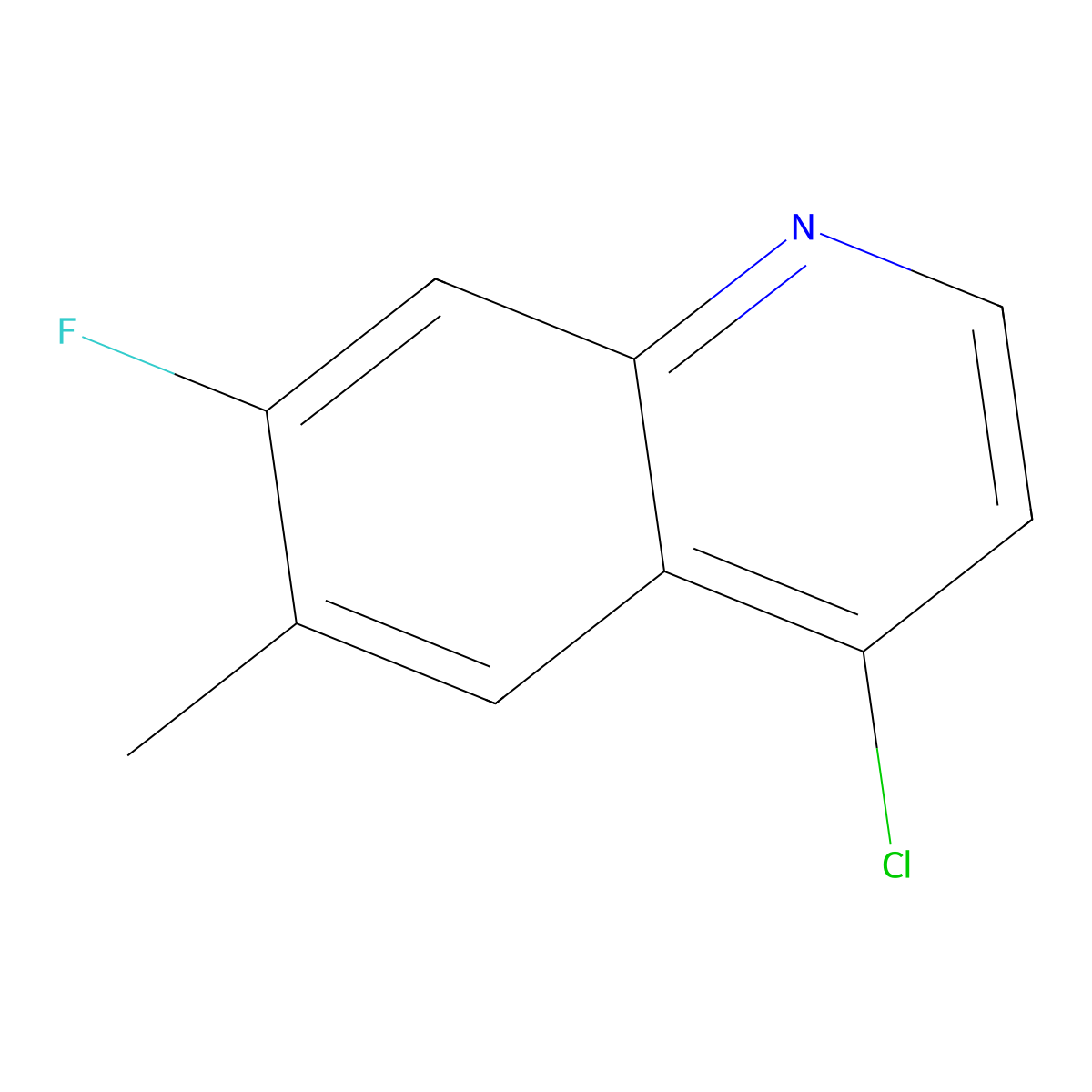 4-Chloro-7-fluoro-6-methylquinoline molecular structure, CAS 1564662-05-0