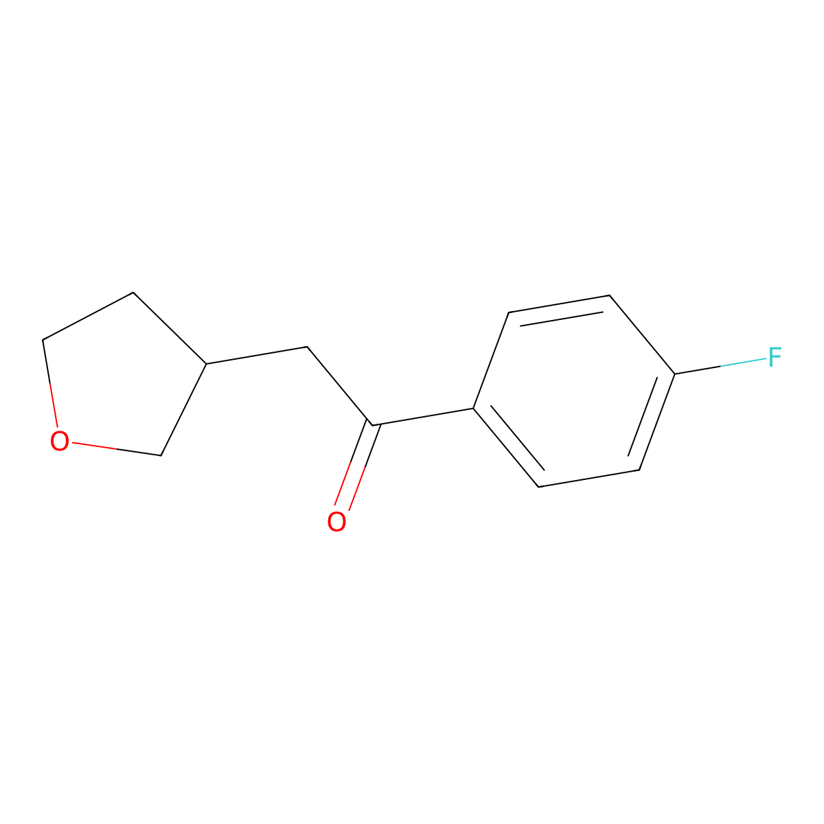 1-(4-Fluorophenyl)-2-(oxolan-3-yl)ethan-1-one molecular structure, CAS 1564663-22-4