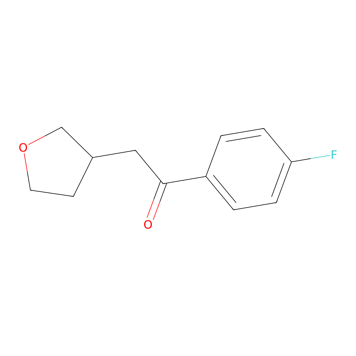 1-(4-Fluorophenyl)-2-(oxolan-3-yl)ethan-1-one molecular structure, CAS 1564663-22-4