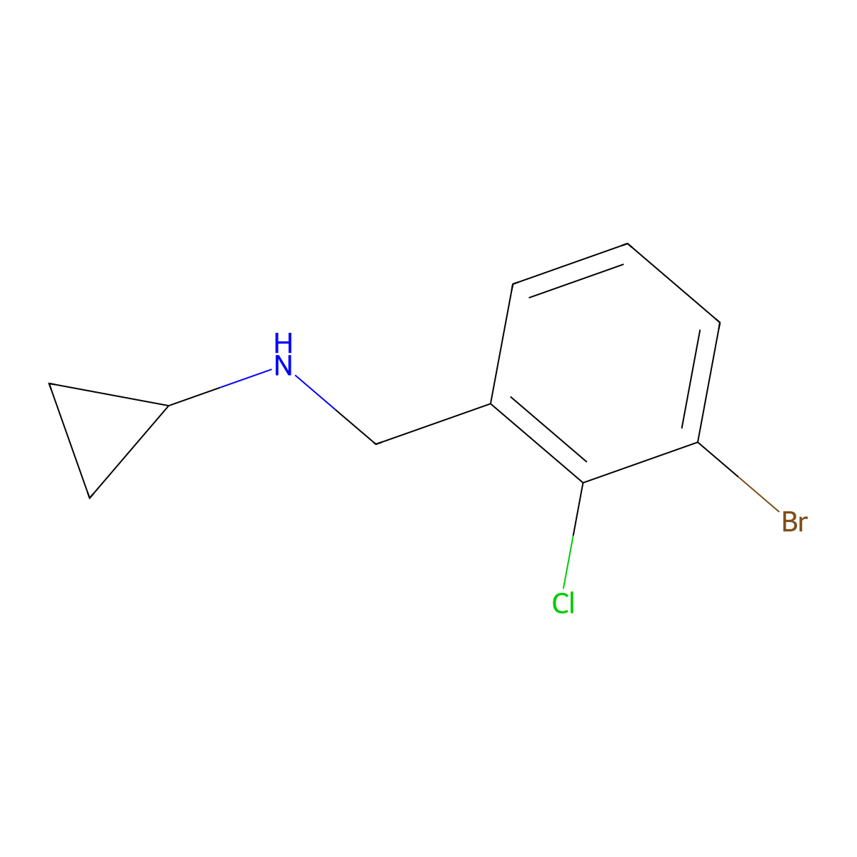 N-(3-bromo-2-chlorobenzyl)cyclopropanamine molecular structure, CAS 1564668-79-6