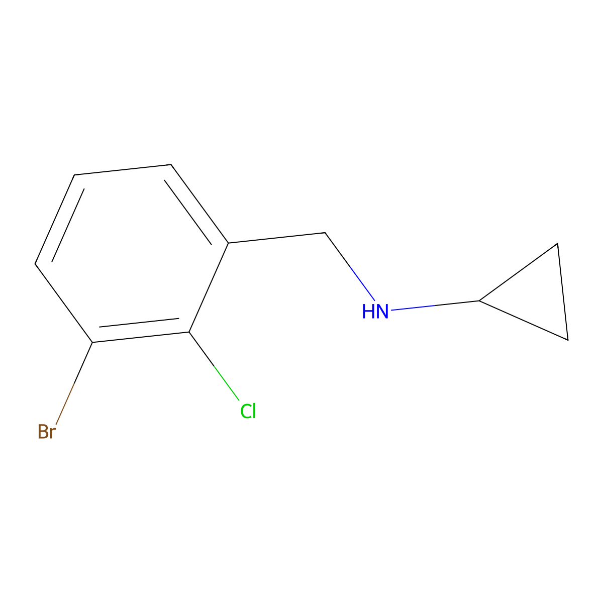 N-(3-bromo-2-chlorobenzyl)cyclopropanamine molecular structure, CAS 1564668-79-6