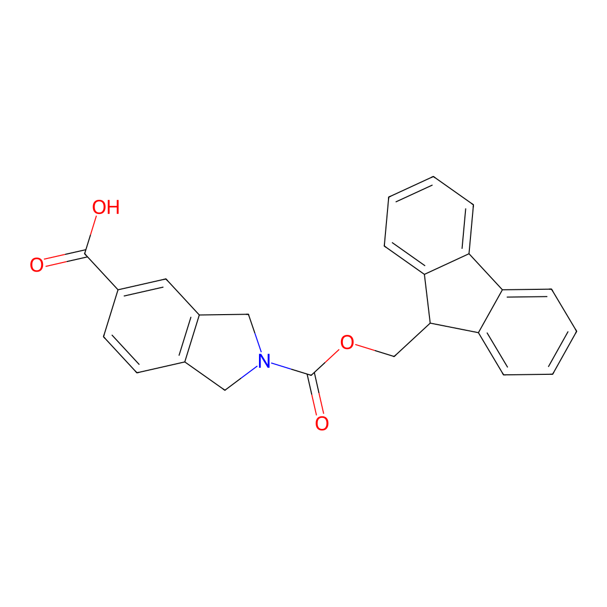 2-{[(9H-fluoren-9-yl)methoxy]carbonyl}-2,3-dihydro-1H-isoindole-5-carboxylic acid molecular structure, CAS 1564677-76-4