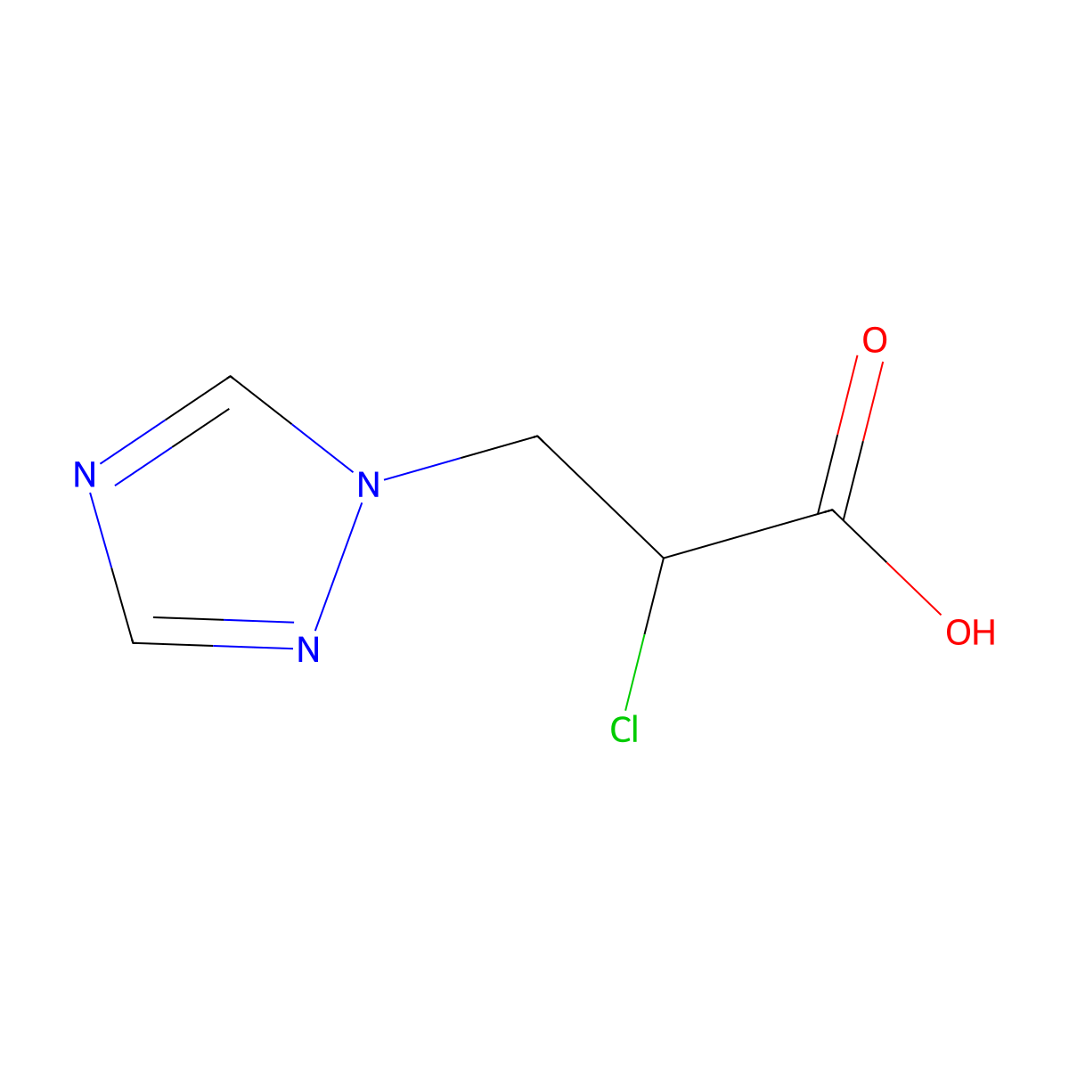2-chloro-3-(1H-1,2,4-triazol-1-yl)propanoic acid molecular structure, CAS 1564684-96-3