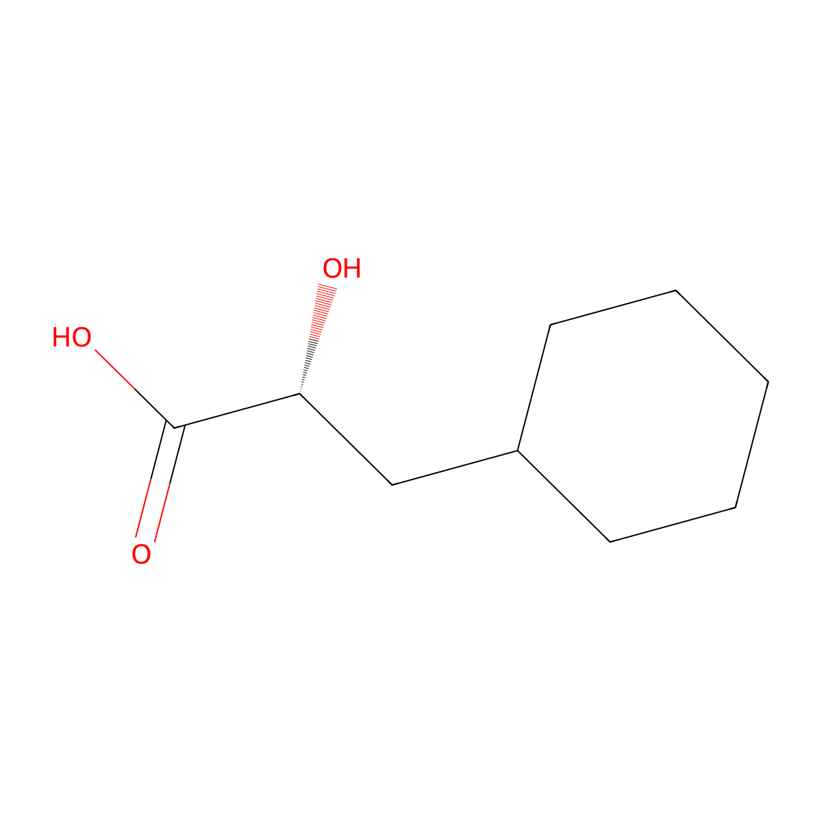 (alphaR)-alpha-Hydroxycyclohexanepropanoic acid molecular structure, CAS 156469-00-0