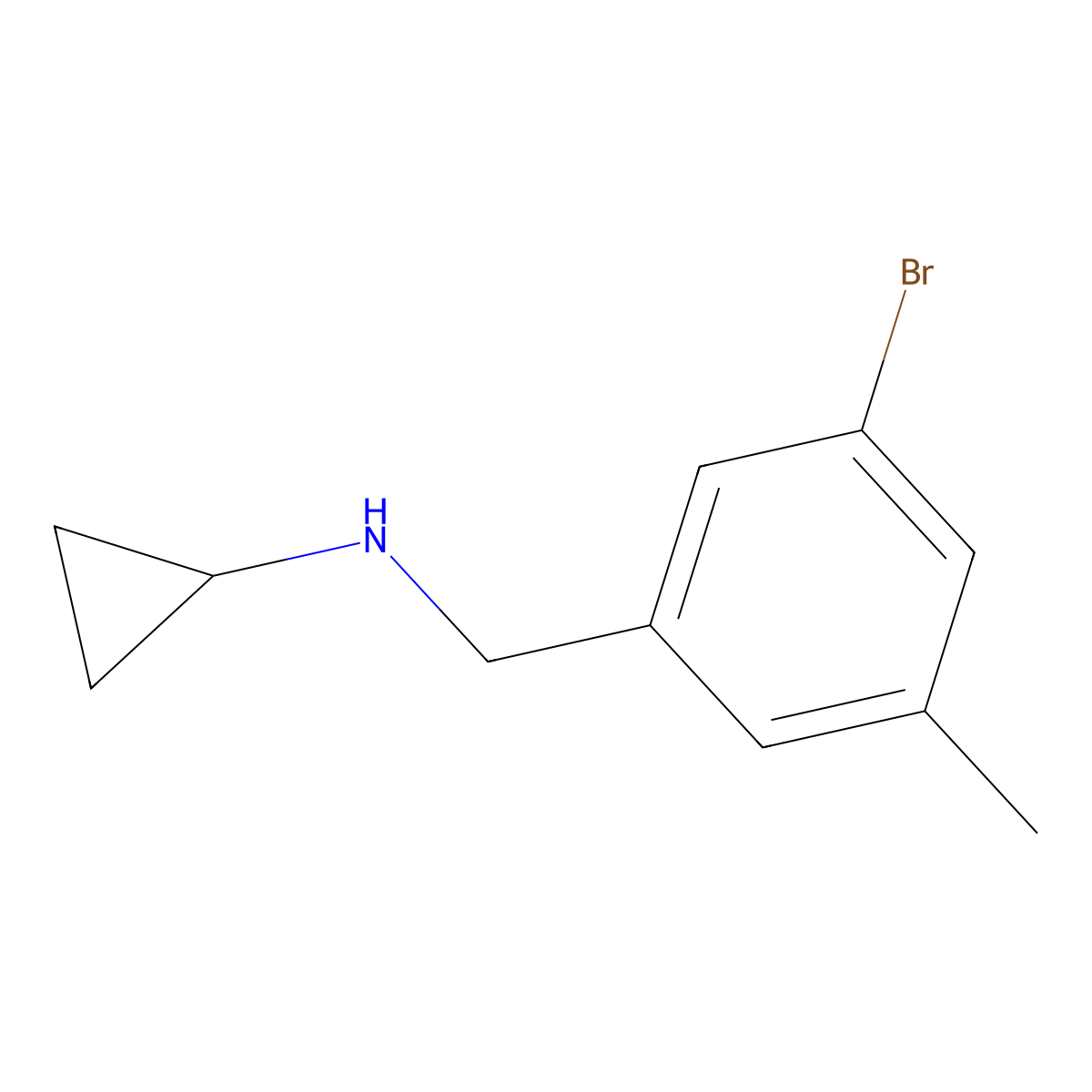 N-[(3-bromo-5-methylphenyl)methyl]cyclopropanamine molecular structure, CAS 1564690-19-2