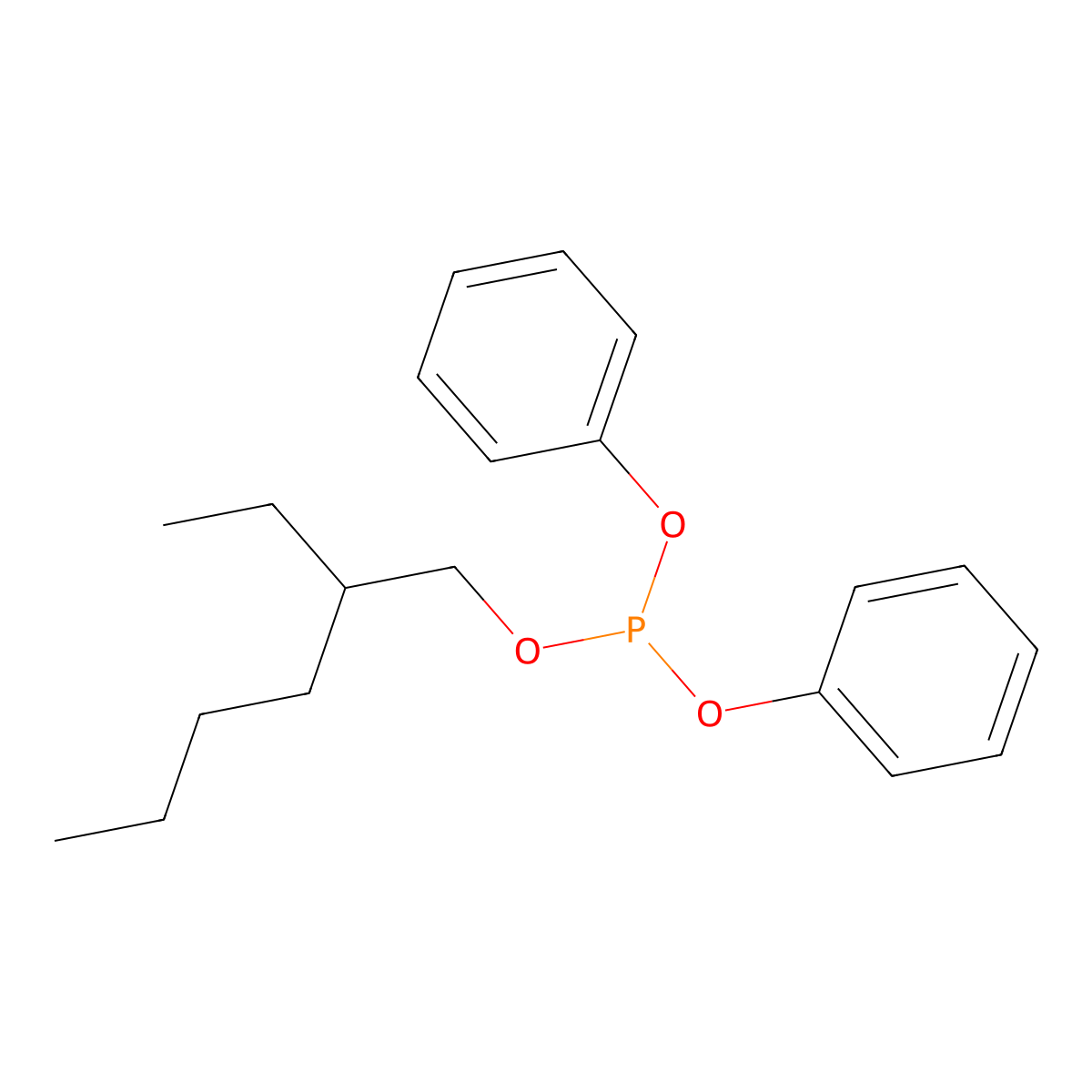 Phosphorous acid, 2-ethylhexyl diphenyl ester molecular structure, CAS 15647-08-2