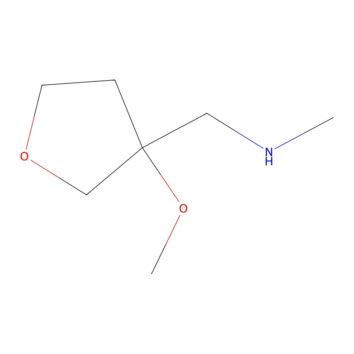 [(3-Methoxyoxolan-3-yl)methyl](methyl)amine molecular structure, CAS 1564700-21-5