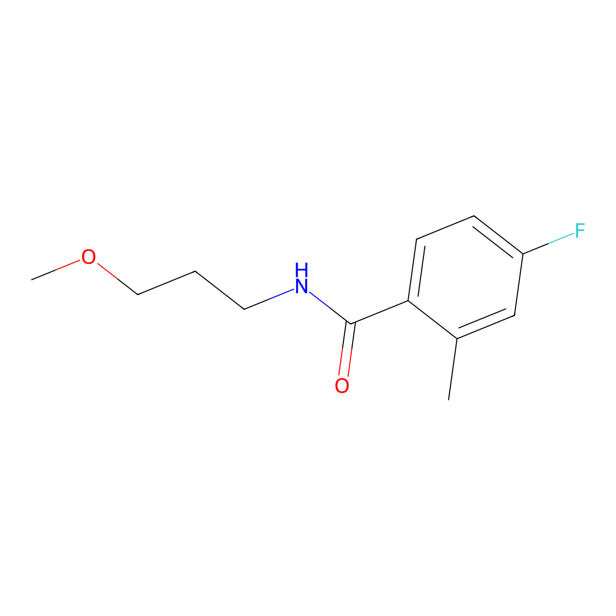 4-Fluoro-N-(3-methoxypropyl)-2-methylbenzamide molecular structure, CAS 1564707-11-4
