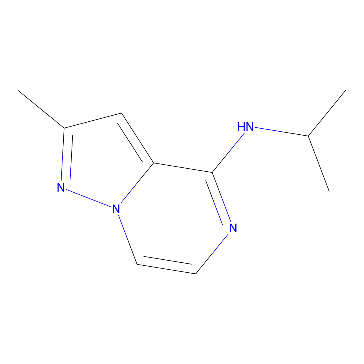 2-methyl-N-(propan-2-yl)pyrazolo[1,5-a]pyrazin-4-amine molecular structure, CAS 1564707-20-5