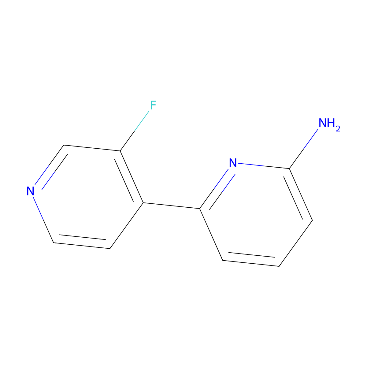 6-(3-Fluoropyridin-4-yl)pyridin-2-amine molecular structure, CAS 1564709-41-6