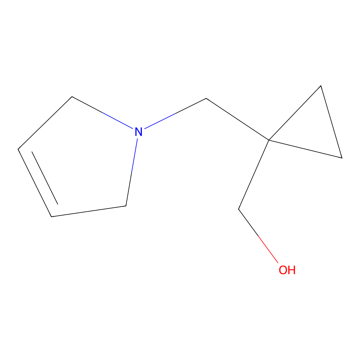 (1-((2,5-dihydro-1H-pyrrol-1-yl)methyl)cyclopropyl)methanol molecular structure, CAS 1564715-24-7