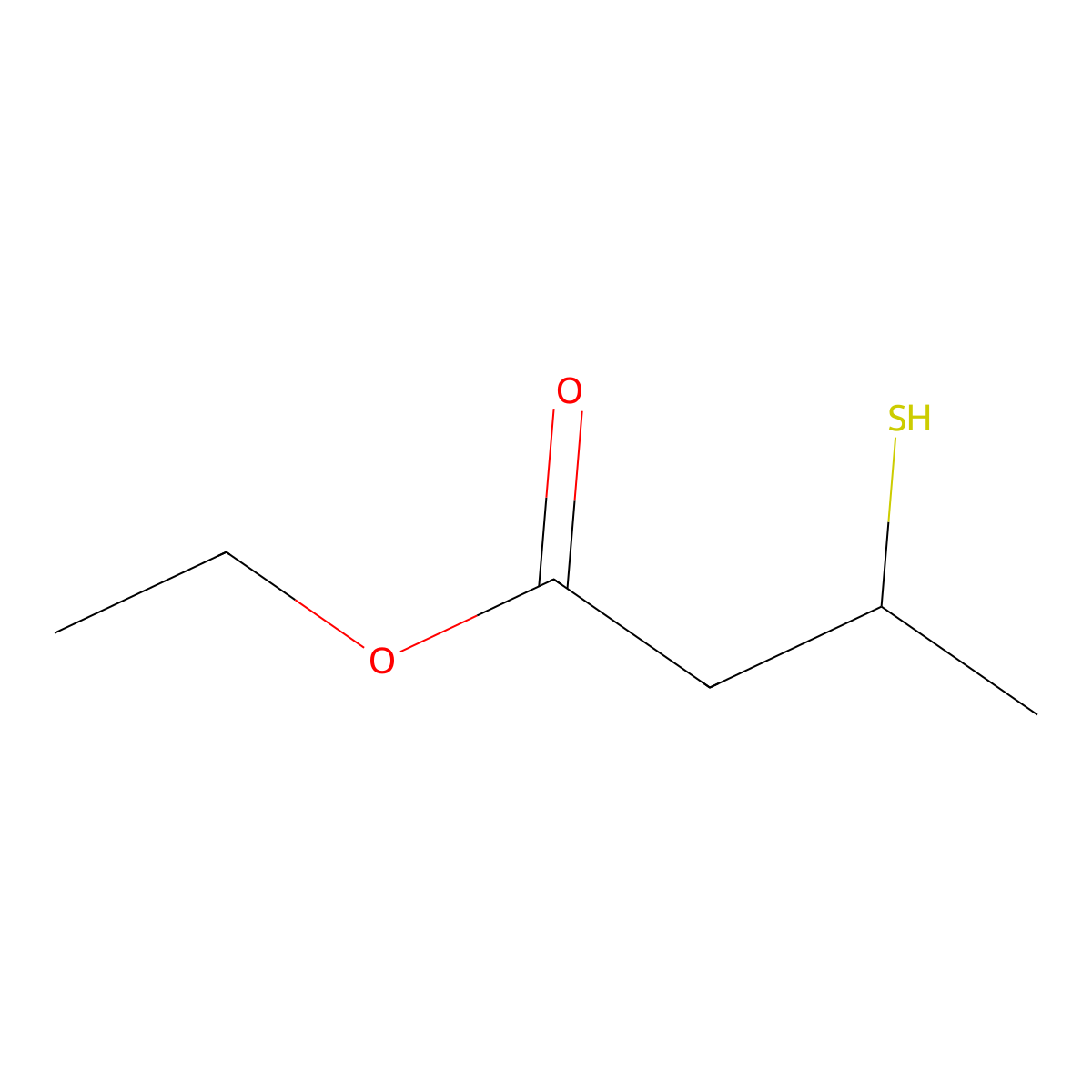 Ethyl 3-mercaptobutyrate molecular structure, CAS 156472-94-5