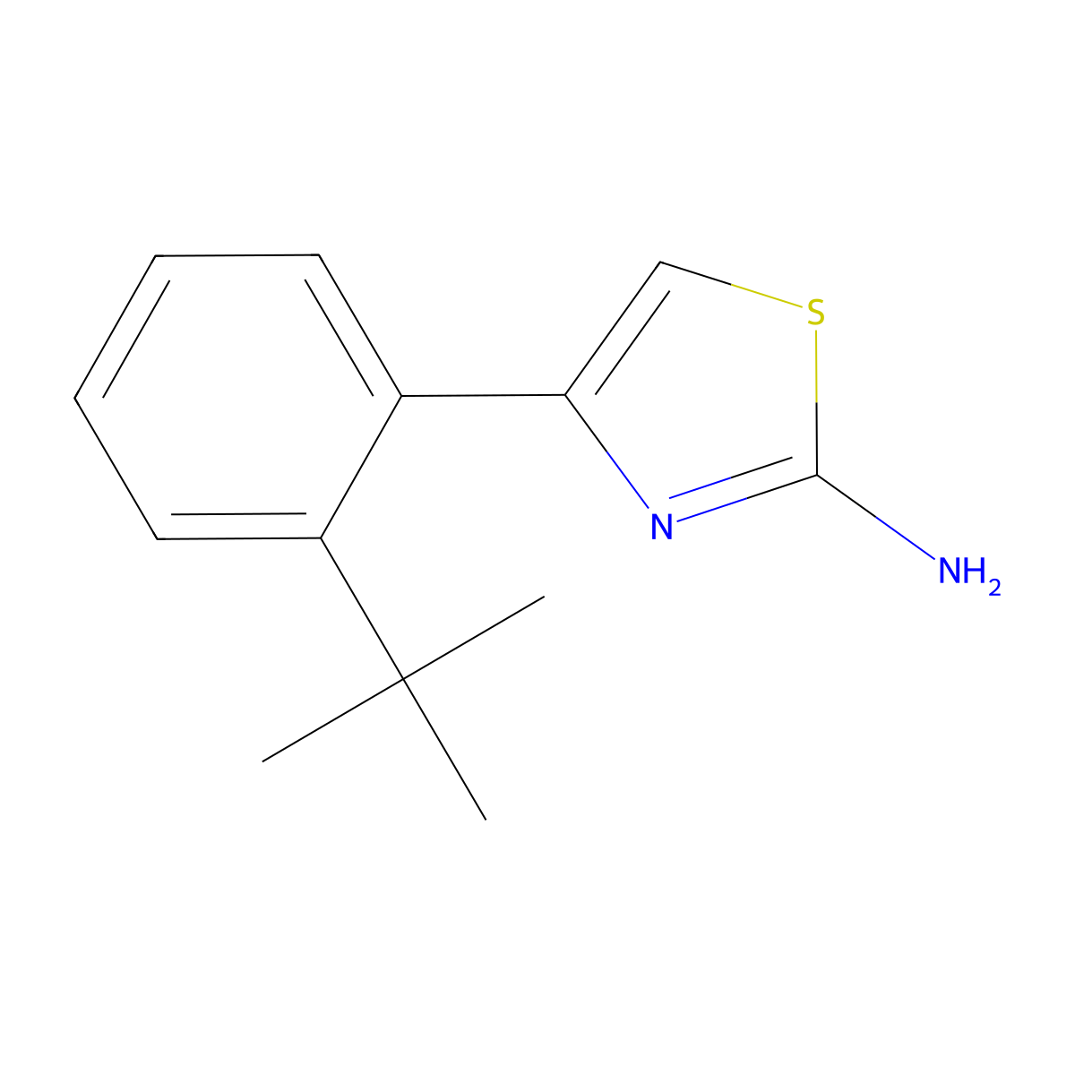 4-(2-Tert-butylphenyl)-1,3-thiazol-2-amine molecular structure, CAS 1564722-79-7
