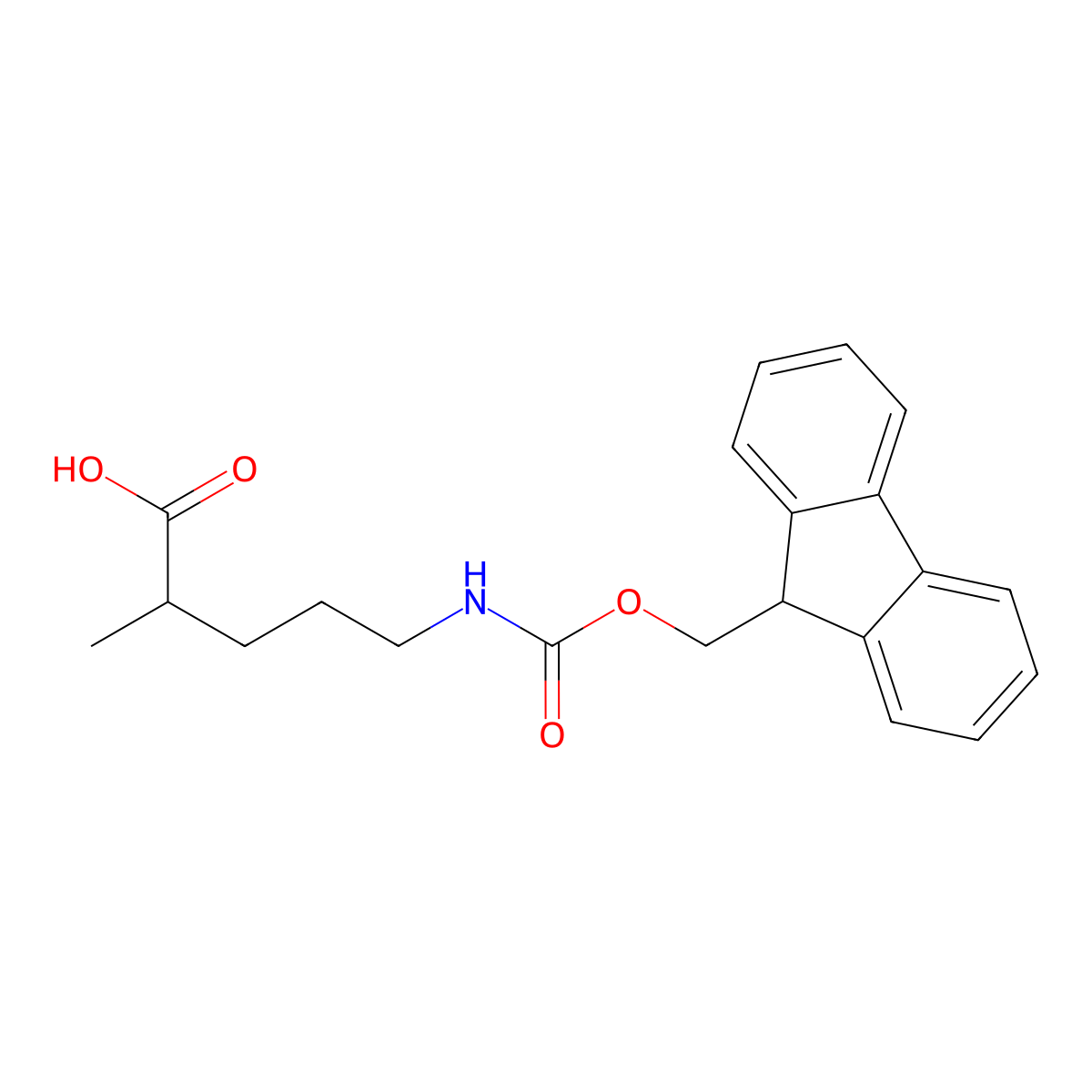 5-([(9H-Fluoren-9-ylmethoxy)carbonyl]amino)-2-methylpentanoic acid molecular structure, CAS 1564728-61-5