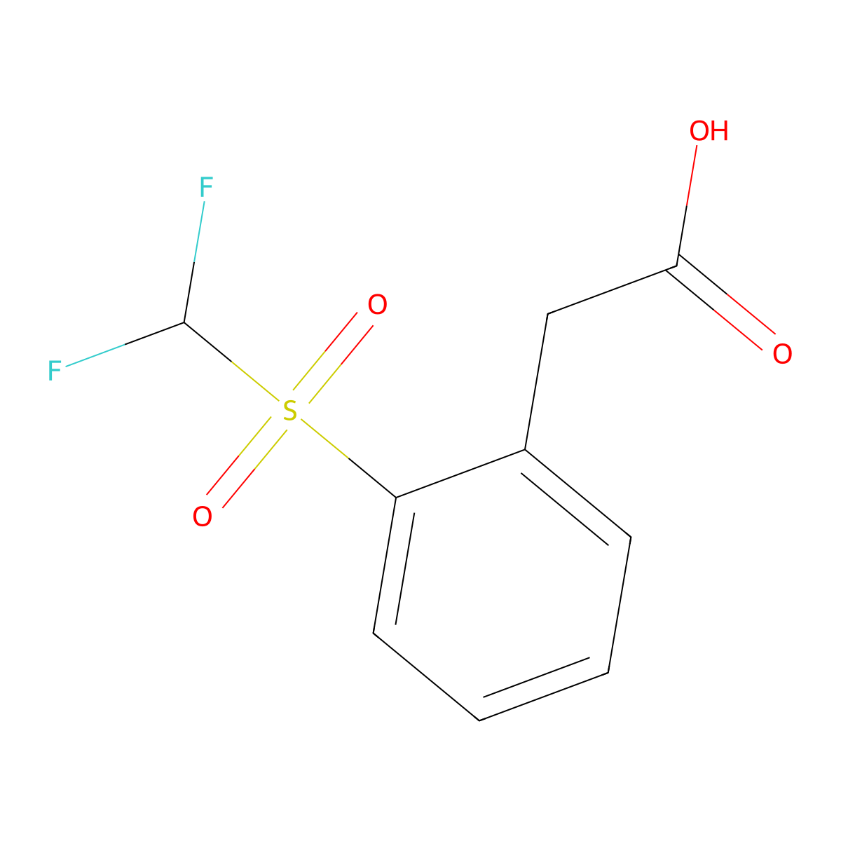 2-(2-Difluoromethanesulfonylphenyl)acetic acid molecular structure, CAS 1564734-44-6