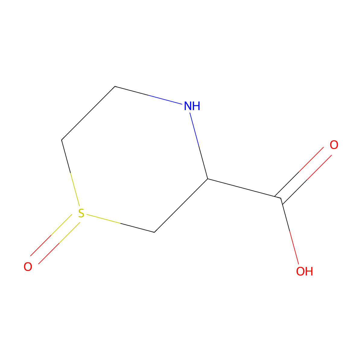 1-Oxo-1,4-thiazinane-3-carboxylic acid molecular structure, CAS 156474-26-9