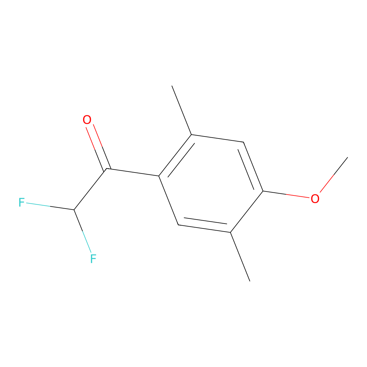 2,2-Difluoro-1-(4-methoxy-2,5-dimethyl-phenyl)-ethanone molecular structure, CAS 1564741-28-1
