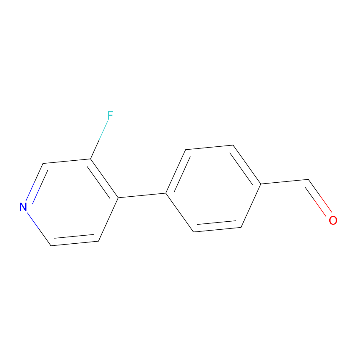 4-(3-Fluoropyridin-4-yl)benzaldehyde molecular structure, CAS 1564748-87-3