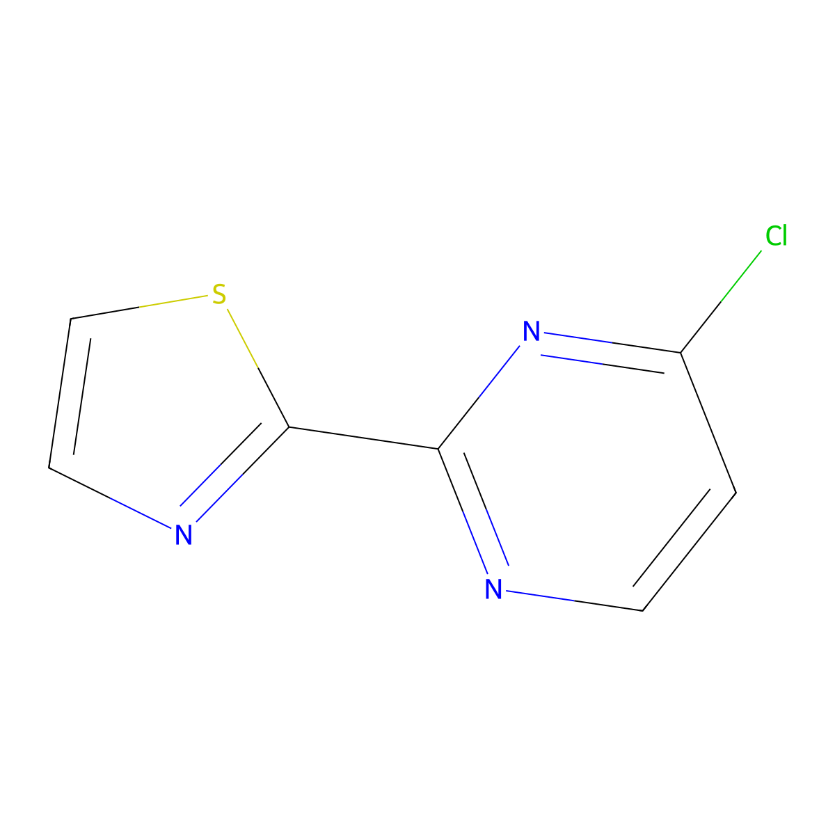 4-Chloro-2-(1,3-thiazol-2-yl)pyrimidine molecular structure, CAS 1564749-78-5