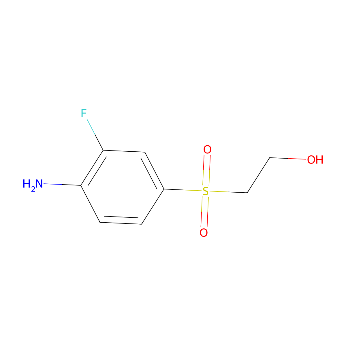 2-(4-Amino-3-fluorobenzenesulfonyl)ethan-1-ol molecular structure, CAS 1564759-80-3