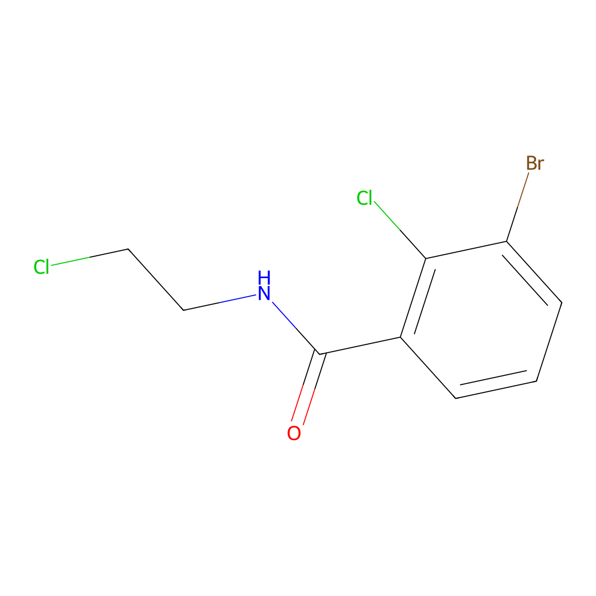 3-bromo-2-chloro-N-(2-chloroethyl)benzamide molecular structure, CAS 1564774-58-8