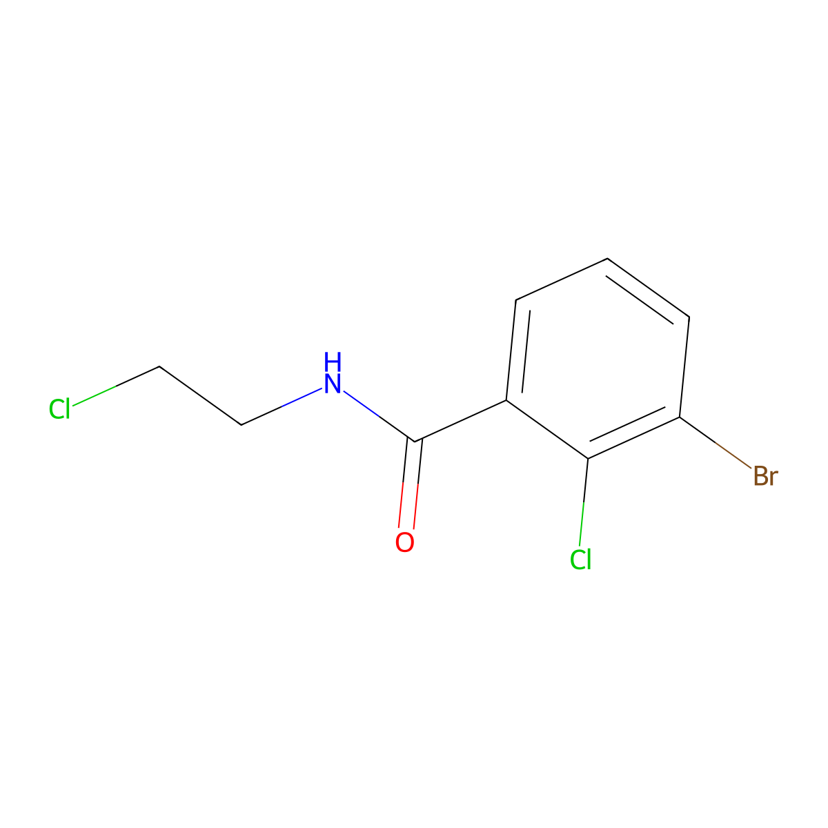 3-bromo-2-chloro-N-(2-chloroethyl)benzamide molecular structure, CAS 1564774-58-8