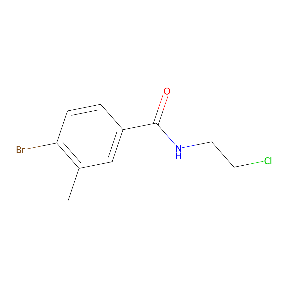 4-bromo-N-(2-chloroethyl)-3-methylbenzamide molecular structure, CAS 1564777-25-8
