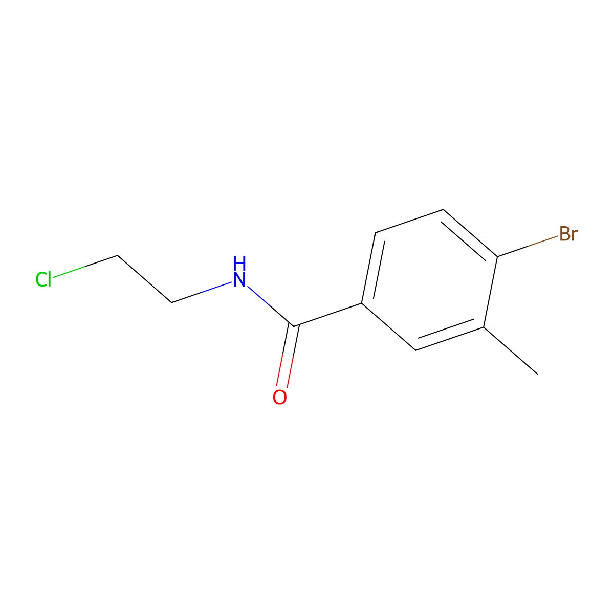 4-bromo-N-(2-chloroethyl)-3-methylbenzamide molecular structure, CAS 1564777-25-8