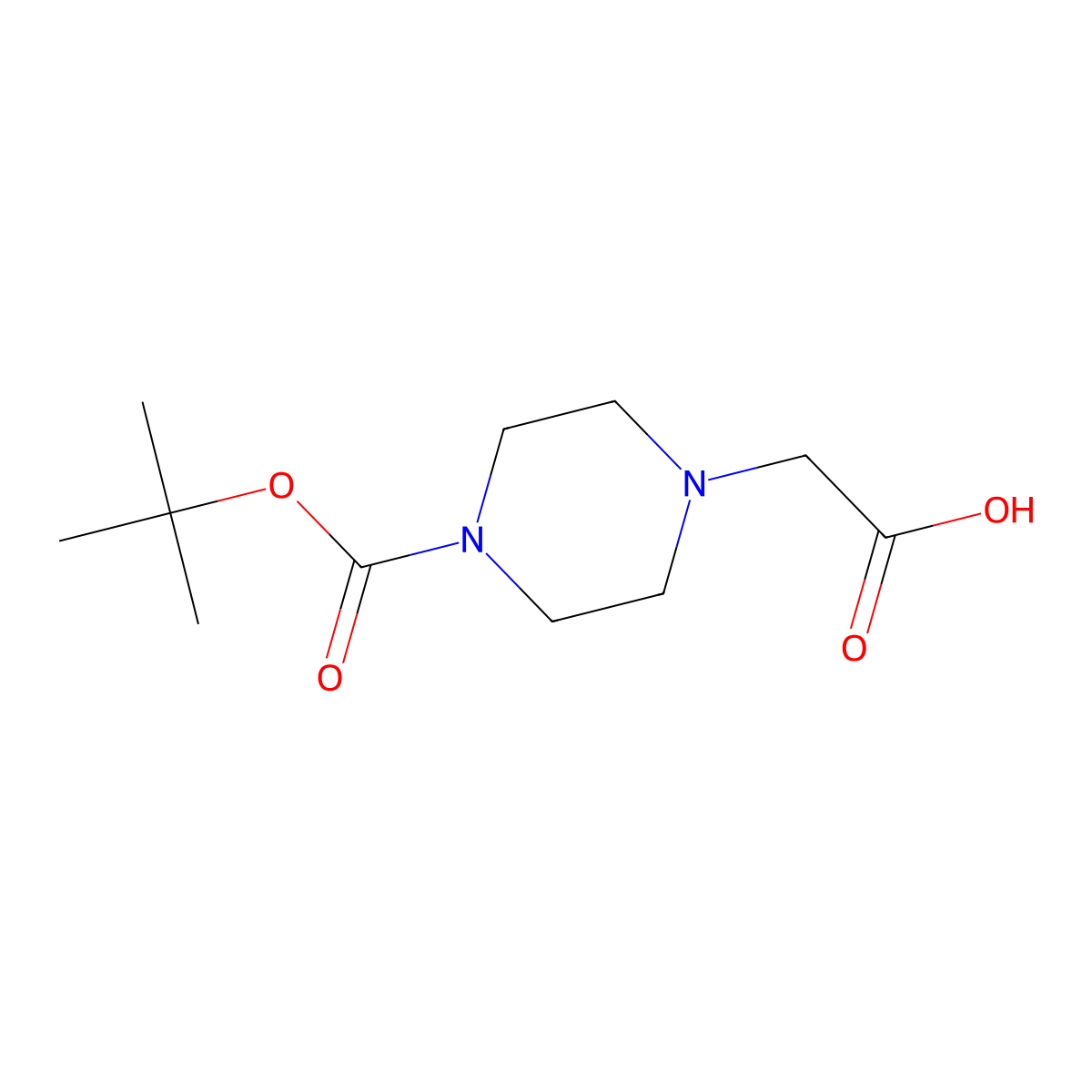 2-{4-[(Tert-butoxy)carbonyl]piperazin-1-yl}acetic acid molecular structure, CAS 156478-71-6