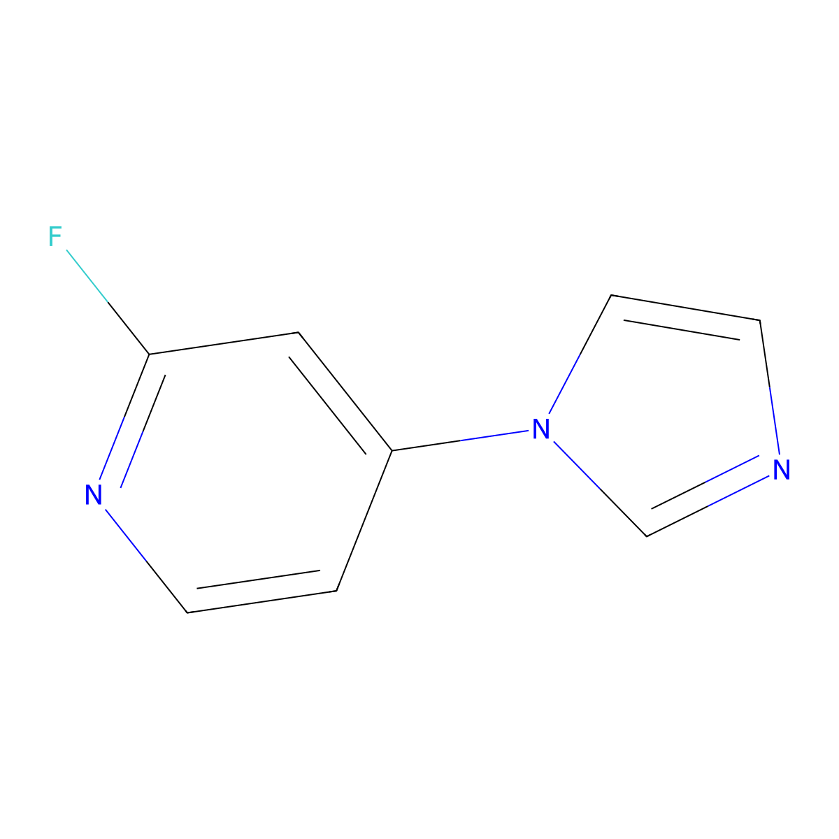 2-fluoro-4-(1H-imidazol-1-yl)pyridine molecular structure, CAS 1564785-95-0