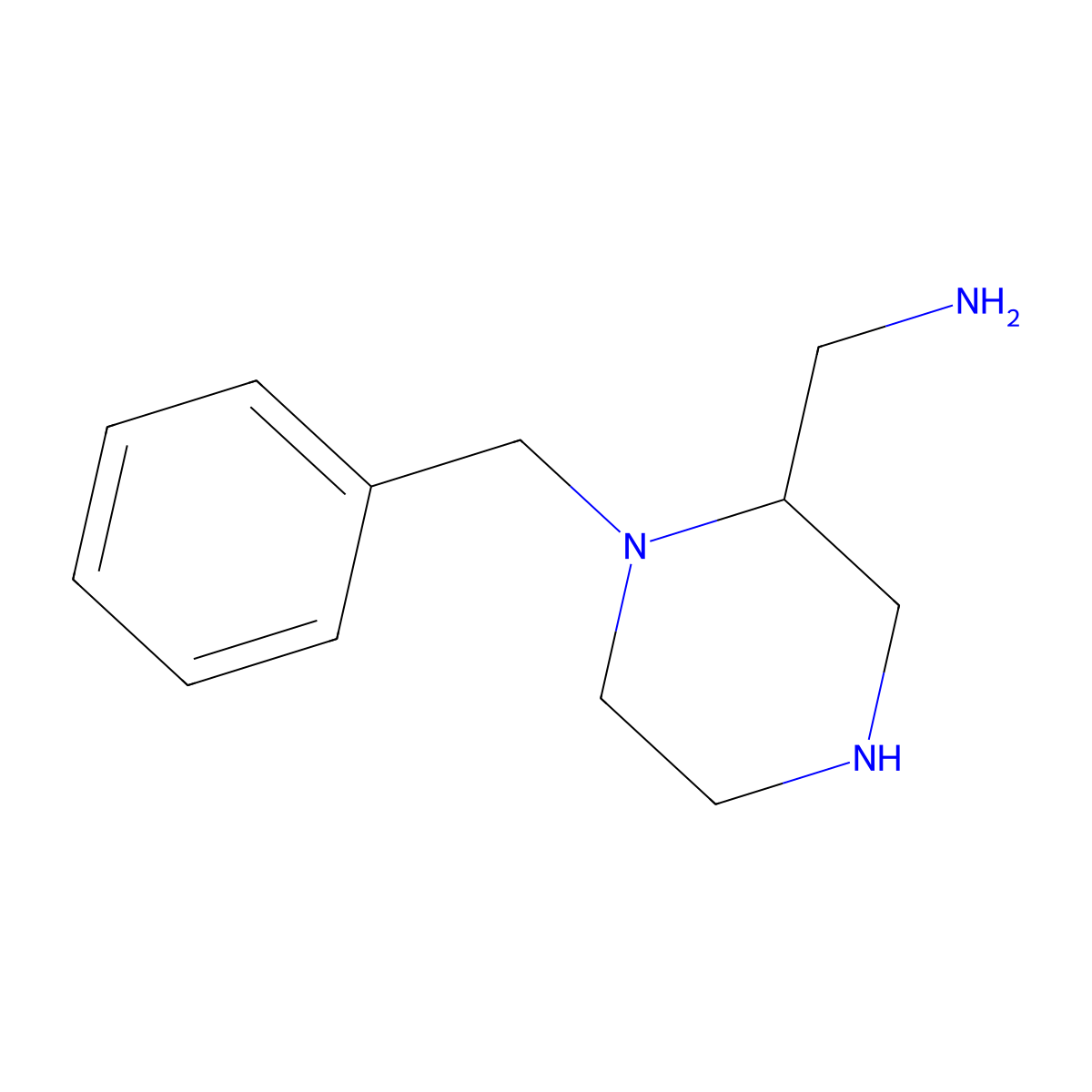 (1-Benzylpiperazin-2-yl)methanamine molecular structure, CAS 1564792-12-6