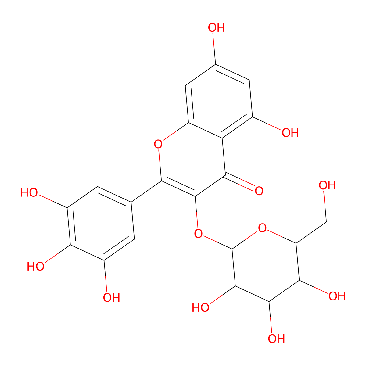 Myricetin 3-O-galactoside molecular structure, CAS 15648-86-9