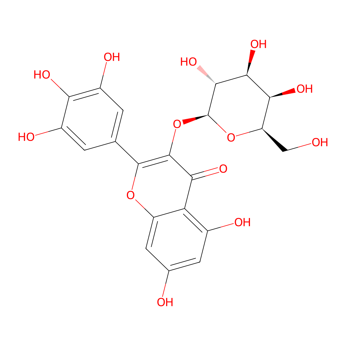 Myricetin 3-O-galactoside molecular structure, CAS 15648-86-9