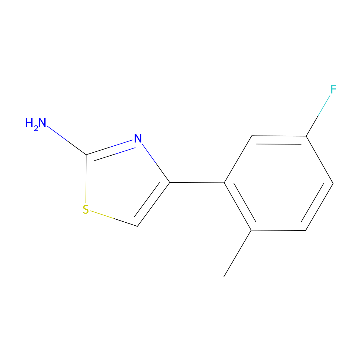 4-(5-Fluoro-2-methylphenyl)-1,3-thiazol-2-amine molecular structure, CAS 1564806-60-5