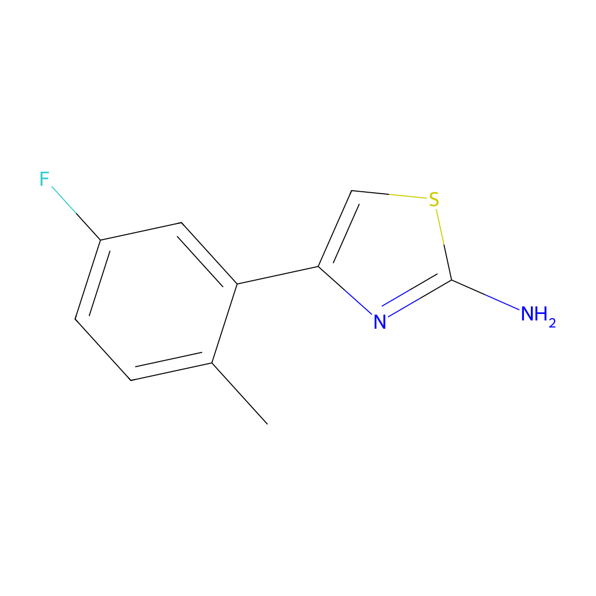 4-(5-Fluoro-2-methylphenyl)-1,3-thiazol-2-amine molecular structure, CAS 1564806-60-5